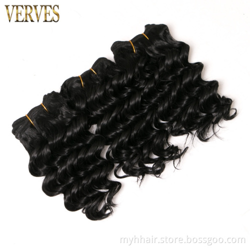 Deep wave 8 inch Synthetic Hair weaving 50g/pcs Hair Weaving Bundles Braiding Curly Crochet Hair Extensions